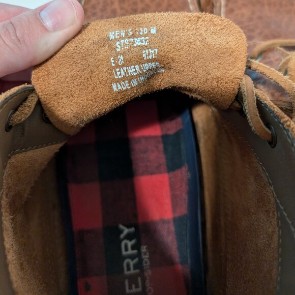 Sperry Original Boat Chukka Tumbled Leather Boots Tan Boots Size 13 - Picture 12 of 13